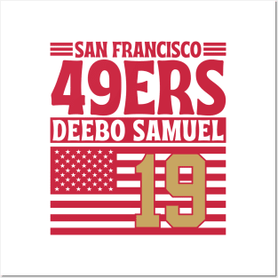 San Francisco 49ERS Samuel 19 American Flag Football Posters and Art